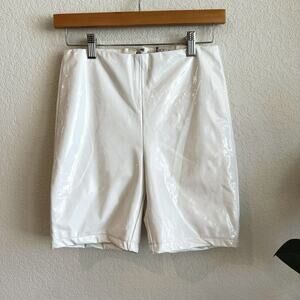 Alice & Olivia Patent Leather Short Size 6 Hot Pants Zipper Club Wear Retro Rave